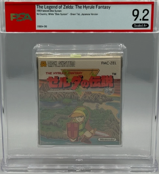 Legend of Zelda Hyrule Fantasy Nintendo Famicom Disk JP Ver Sealed PSA 9.2 A+